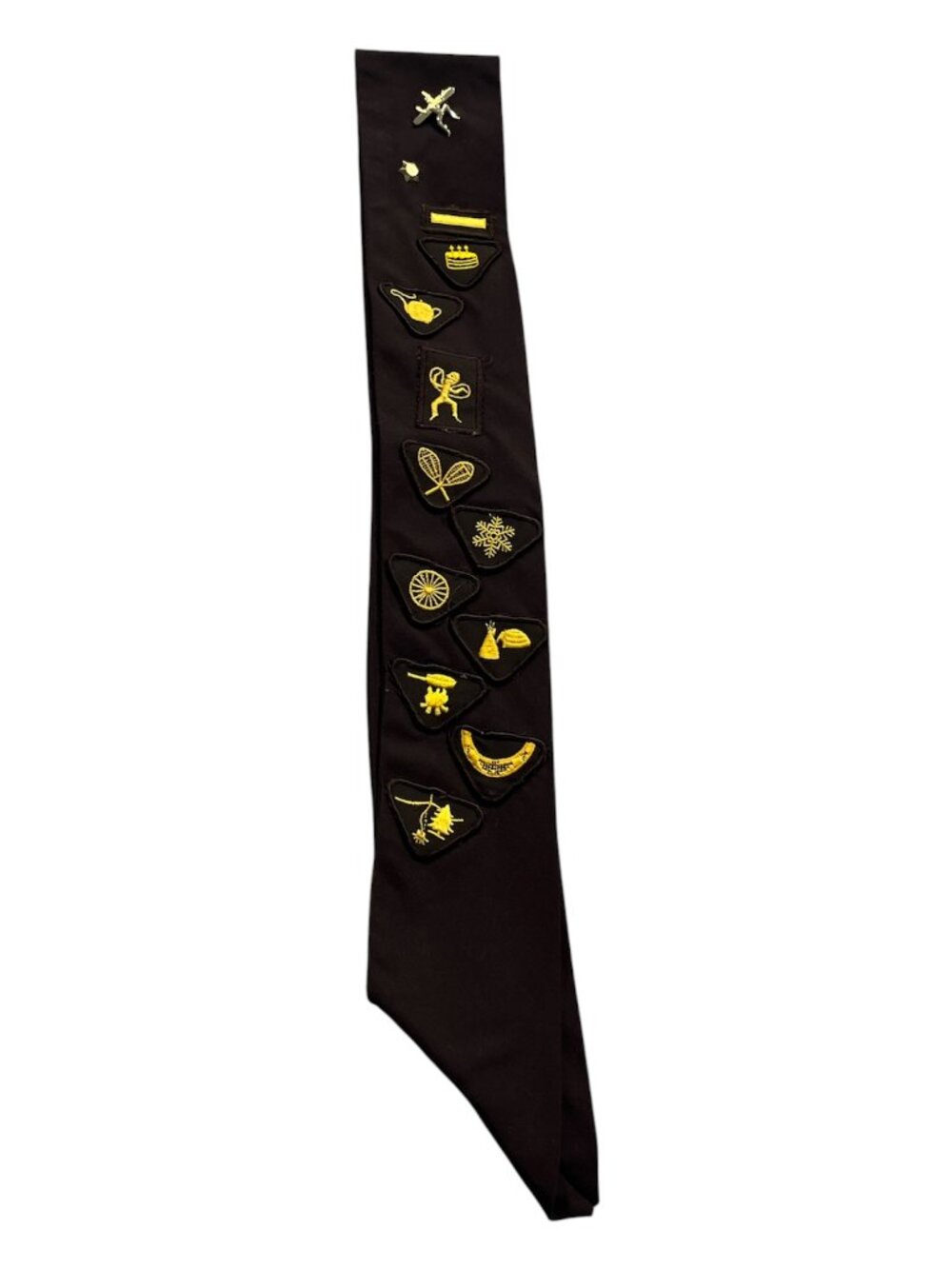GIRL GUIDES Canada BROWNIE Badge Sash with 11 Proficiency Merit Badges 2 Pins